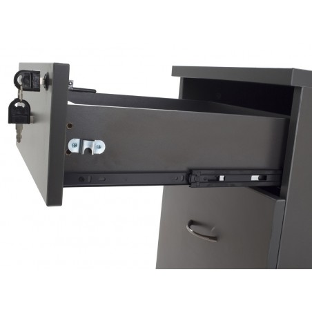 Caisson hauteur bureau bois Wist Gris 2T+1DS