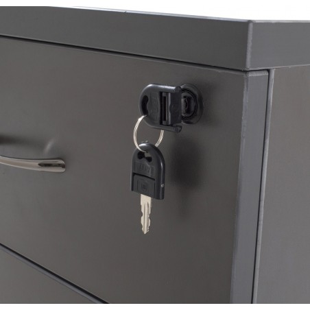 Caisson hauteur bureau bois Wist Gris 2T+1DS