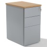 Caisson hauteur bureau metal 2 tiroirs + 1 dossier suspendu