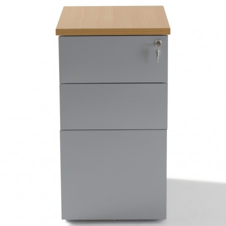 Caisson hauteur bureau metal 2 tiroirs + 1 dossier suspendu