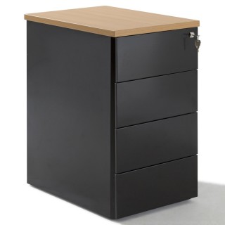 Caisson hauteur bureau metal alu, 2T + 1DS, Prof 60 cm - Gosto