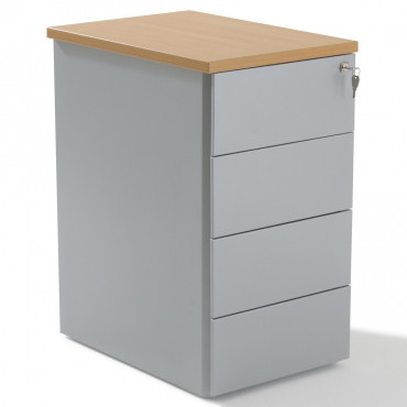 Caisson de bureau 6 tiroirs - Paris Prix - School - Bois massif - Blanc