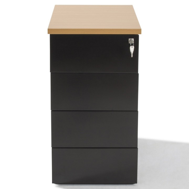 Caisson hauteur bureau metal alu, 2T + 1DS, Prof 60 cm - Gosto
