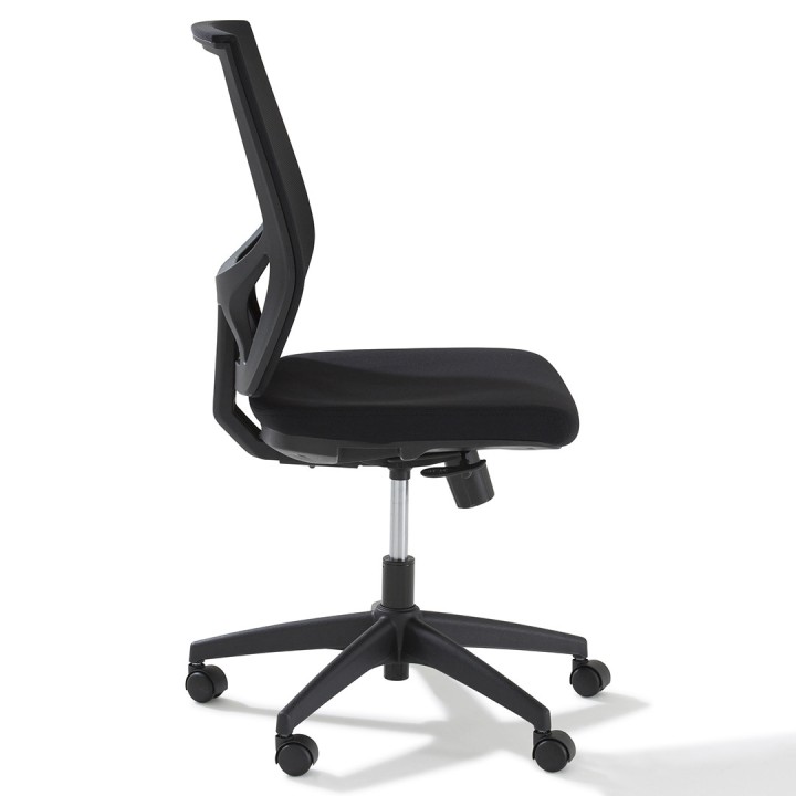 Fauteuil de bureau Rafale noir sans accoudoir - vue de profil