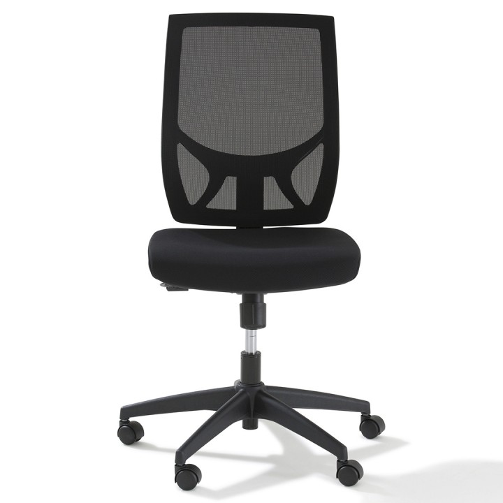 Fauteuil de bureau Rafale noir sans accoudoir - vue de face