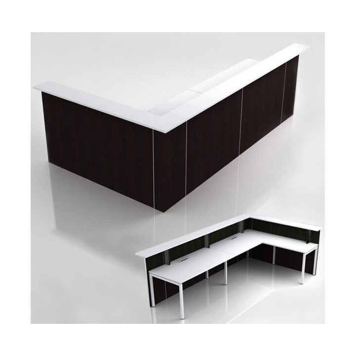 Banque d'angle d'accueil 2 personnes- Mobilier accueil -Gamme Sierra- Gosto
