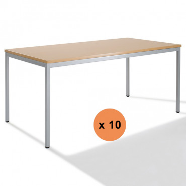 Lot de 10 tables rectangulaires modulables