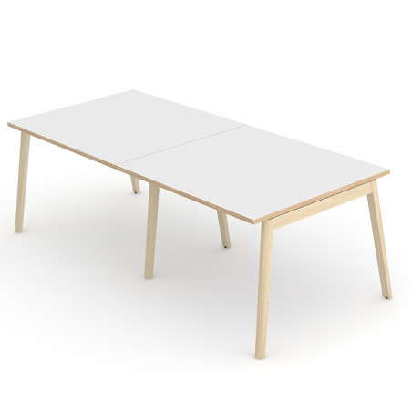 Bench de 4 bureaux pour open space - Gamme Cosy wood