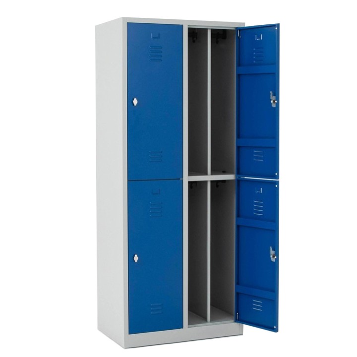 Armoire vestiaire industrie salissante bi place 4 casiers H180 cm L40cm