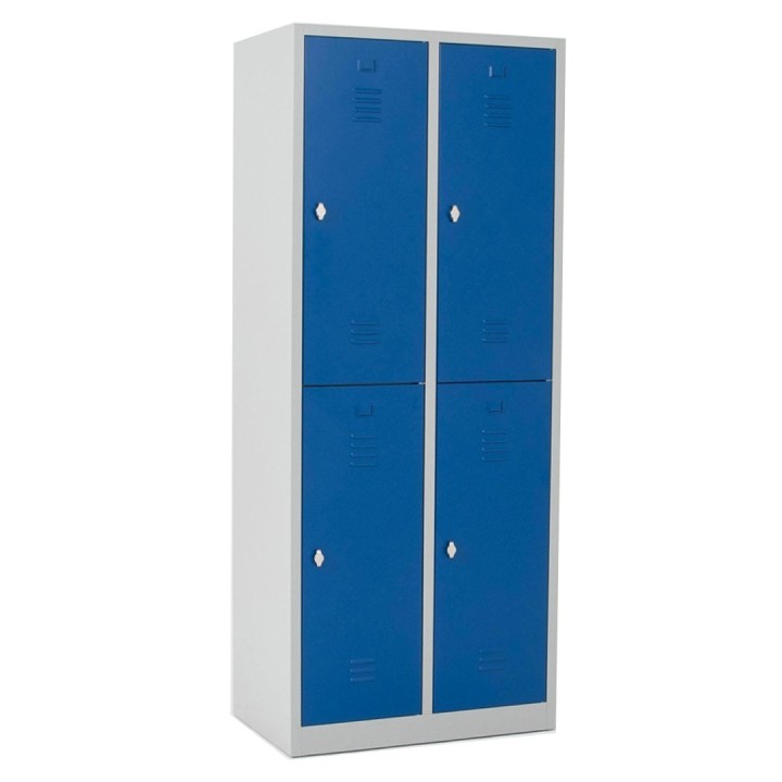Armoire vestiaire industrie salissante bi place 4 casiers H180 cm L40cm