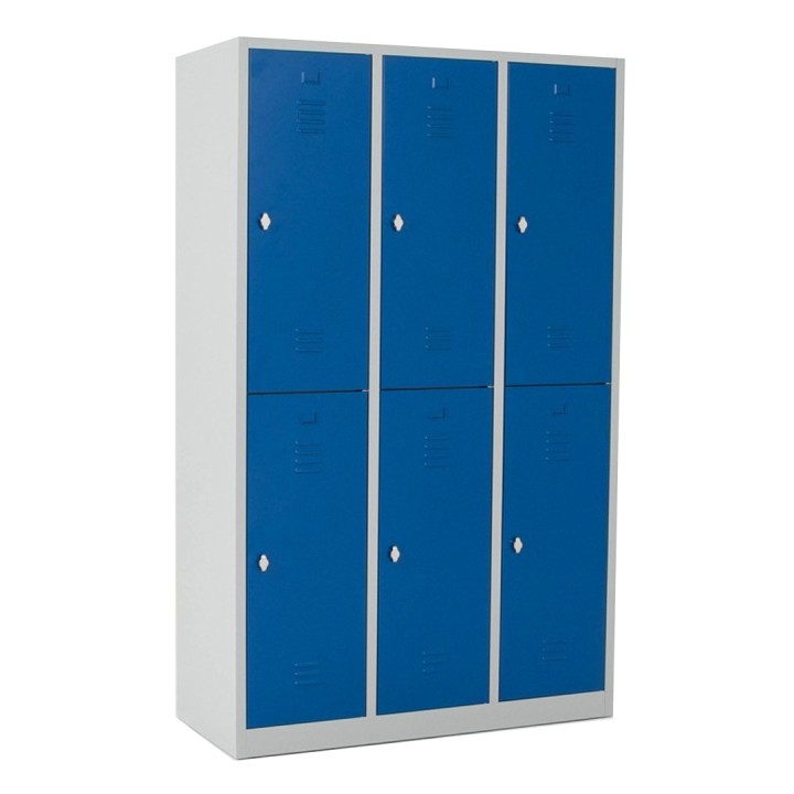 Armoire vestiaire industrie salissante bi place 6 casiers H180 cm L40cm