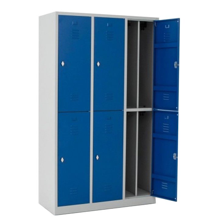 Armoire vestiaire industrie salissante bi place 6 casiers H180 cm L40cm