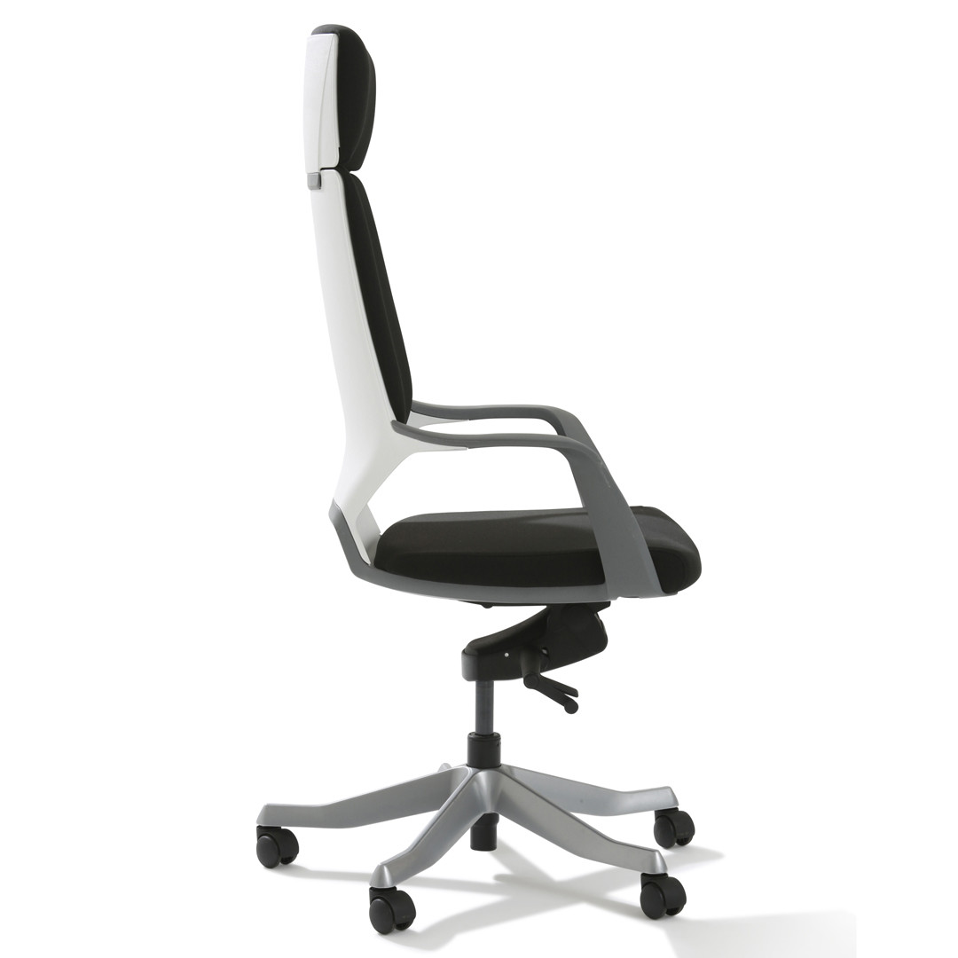 Fauteuil à roulette tabouret chaise de bureau blanc BUR09021