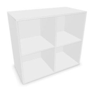 Armoire Bibliothèque 4 casiers, en 2 coloris | GOSTO