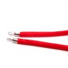 Cordon pour poteaux de guidage velours rouge et attaches chromées