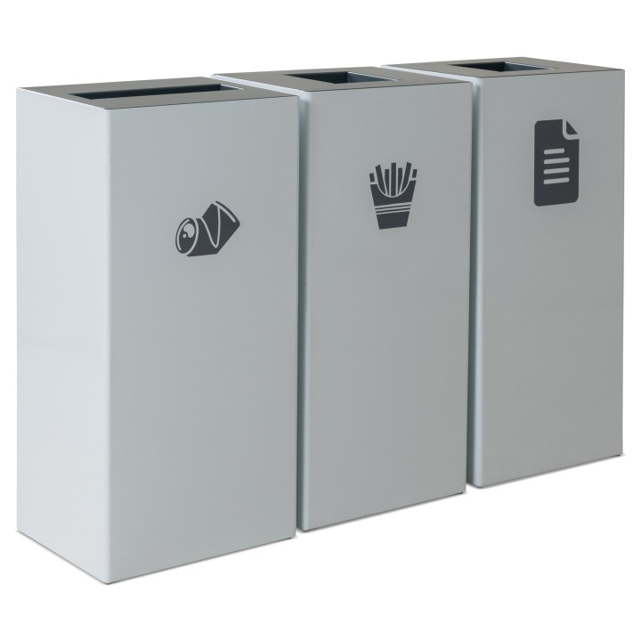 Poubelle de bureau métallique 33 litres pour produits recyclables