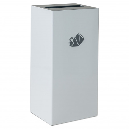 Poubelle tri sélectif Design aluminium blanc 2 x 25 L