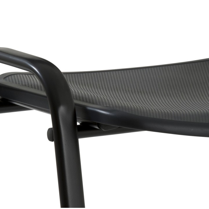 Chaise conférence avec tablette rabattable noire en polypropylene.