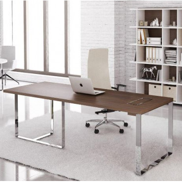 Bureau d'angle compact Panneaux + caisson HB Gris Bois 80 cm et 60 cm