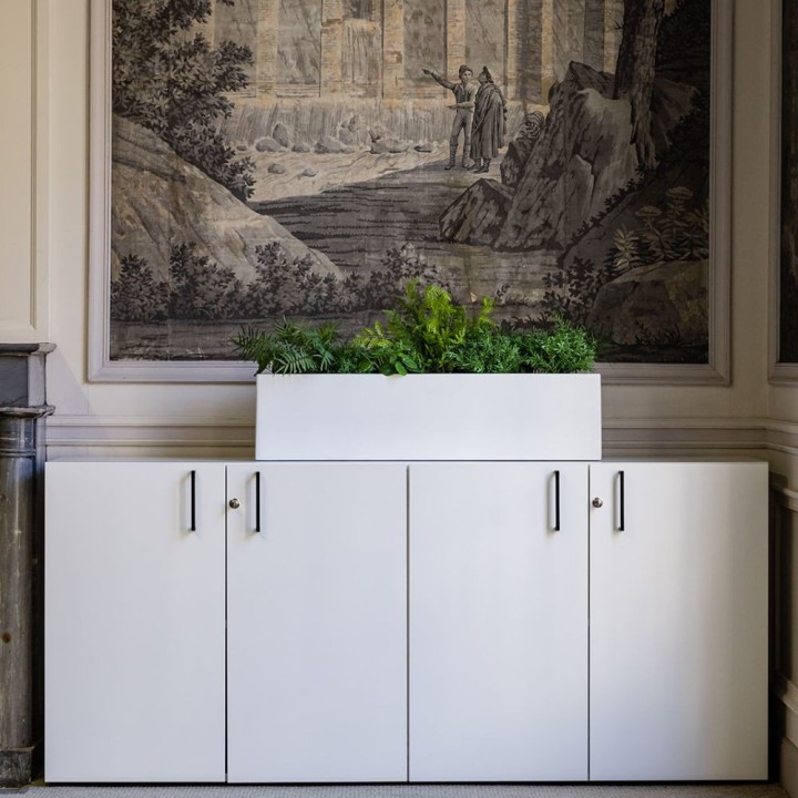 Armoire porte battante bout de bureau hauteur 74cm - Gosto