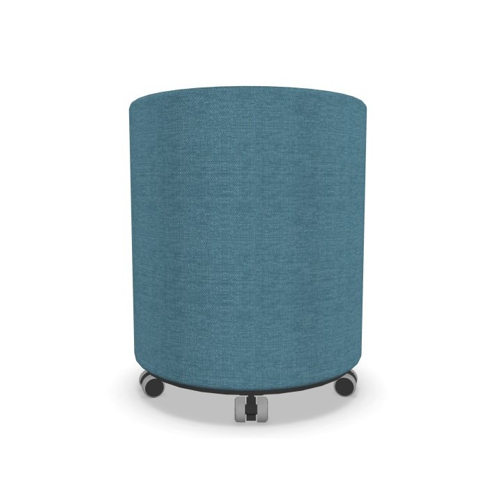 Pouf rond sur roulettes en tissu pour vos bureaux