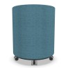 Pouf rond en tissu sur roulettes