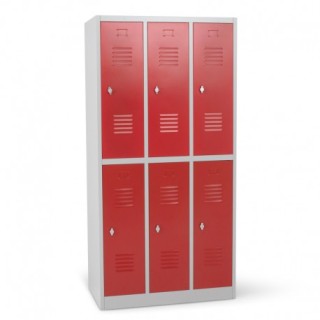 Vestiaire double bi-place - semi monobloc - 6 cases | Gosto