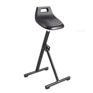 Siège technique POLO - tabouret assis-debout - hauteur réglable jusqu'à 81  cm - repose-pieds réglable - dossier - noir Pas Cher