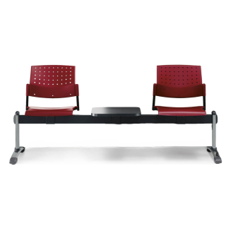 Chaises sur poutre en polypro avec tablette | Gosto
