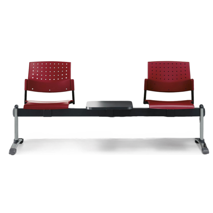 Chaises sur poutre en polypro avec tablette | Gosto