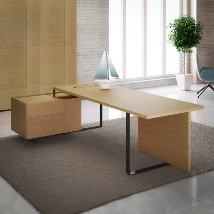 Bureau de direction Design Gamme PLANA avec caisson