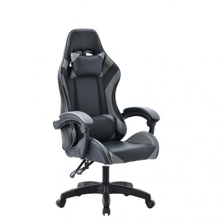 Chaise gaming PVC Noir et Gris