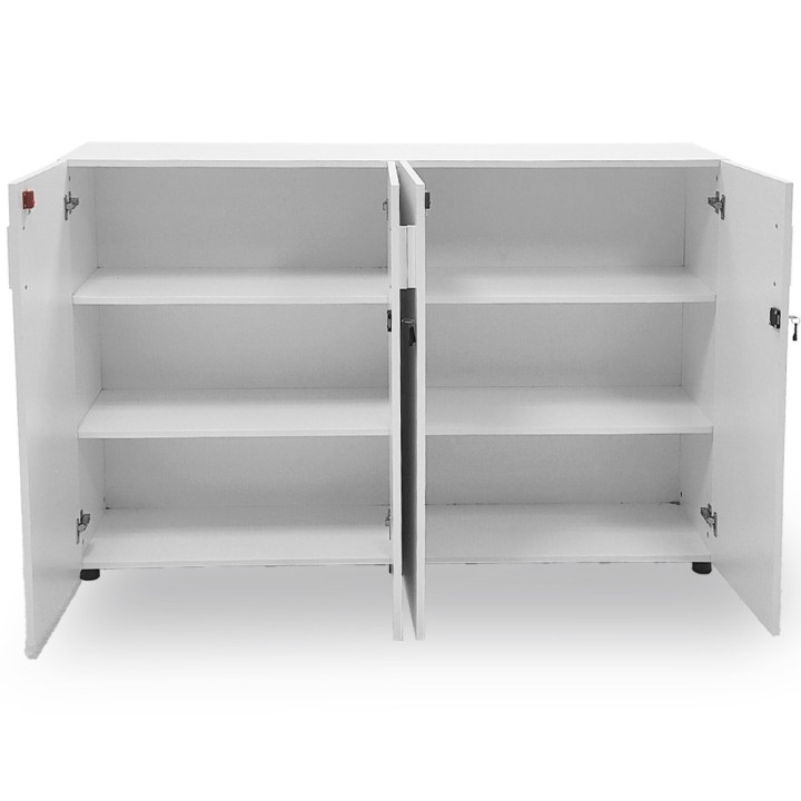 Armoire 4 portes battantes en bois H105xL164xP40 cm | Gosto