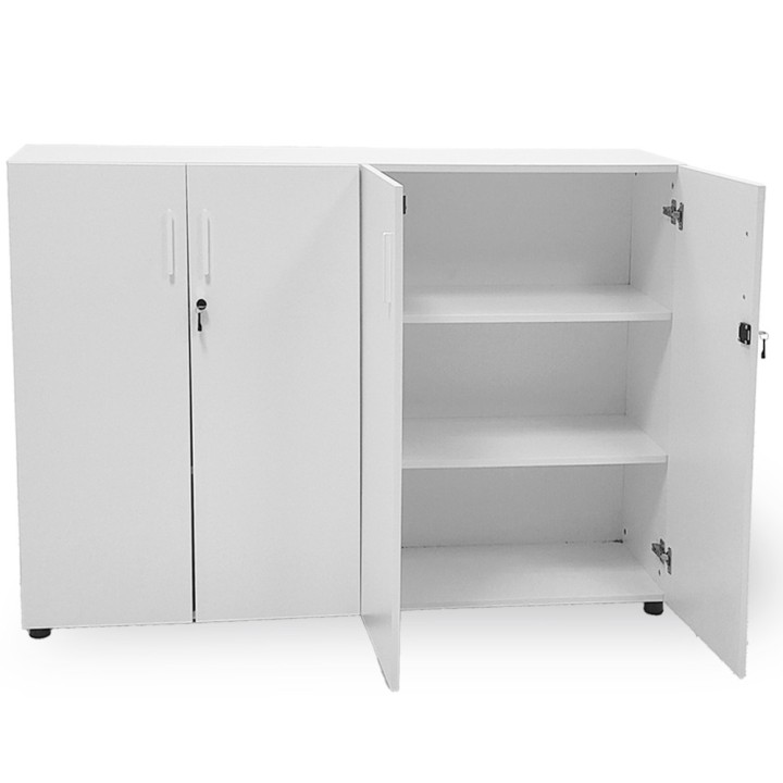 Armoire 4 portes battantes en bois H105xL164xP40 cm | Gosto