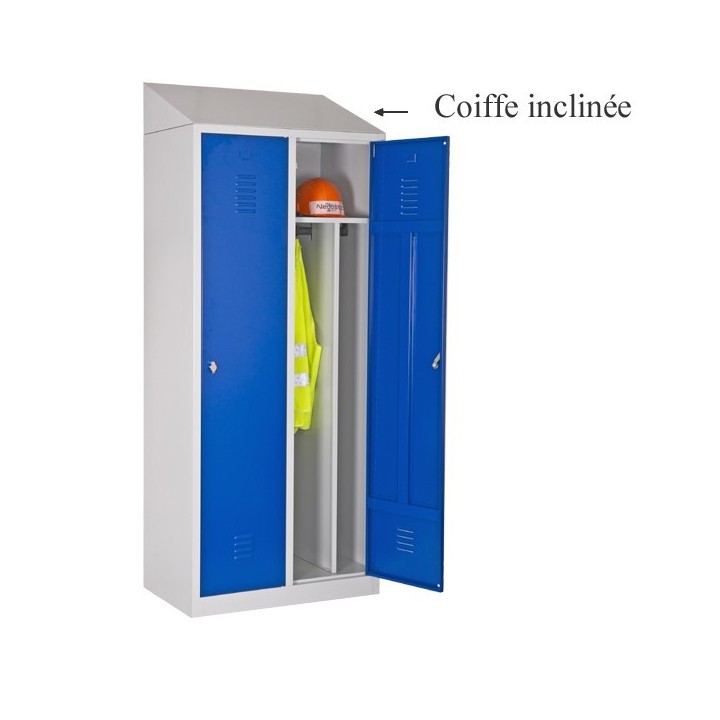 Coiffe inclinée pour vestiaires