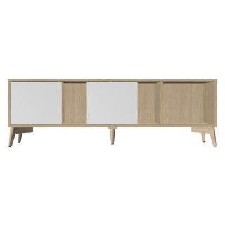 Armoire basse avec 2 porte coulissante 4 casiers HOYCE L.160 cm