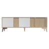 Armoire basse avec 2 porte coulissante 4 casiers HOYCE L.160 cm