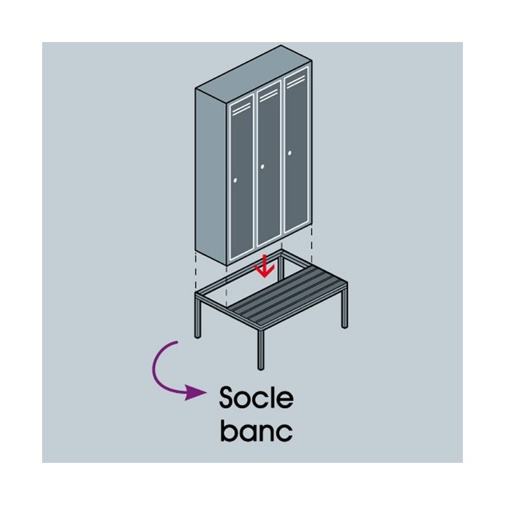 Socle banc pour vestiaire