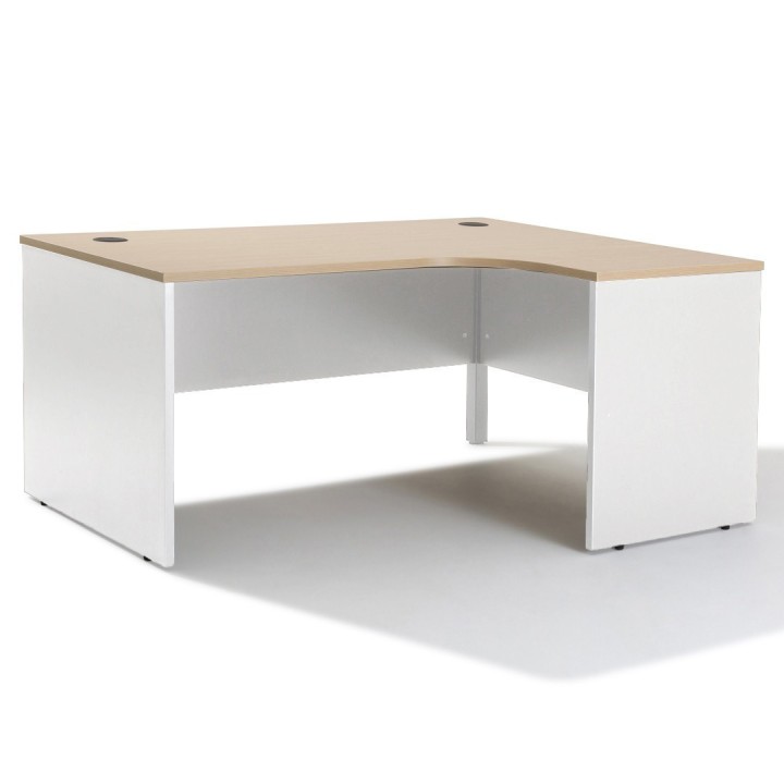 Bureau blanc d'Angle compact - Gamme Panneau | Gosto