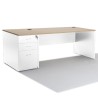 Bureau Droit PANNEAUX WIST + caisson blanc HB Bois 80 cm