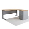 Bureau d'angle compact ELECTRA + caisson 4 tiroirs HB Métal 60 cm