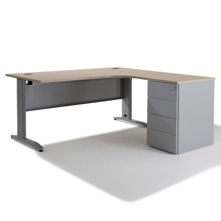 Bureau d'angle Professionnel avec rangement 4 Tiroirs Electra | Gosto