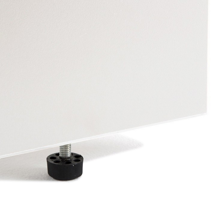 Bureau blanc avec caisson bois PANNEAU piétement blanc | Gosto