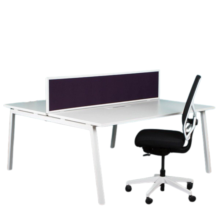 Cloison séparatrice de bureau en tissus contour métallique