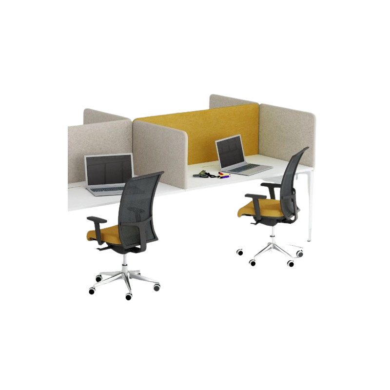 Cloison de séparation acoustique en tissu feutre sur bureau bench