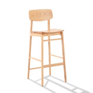 Tabouret  haut en bois avec dossier Boni