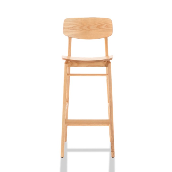 Tabouret  haut en bois avec dossier Boni