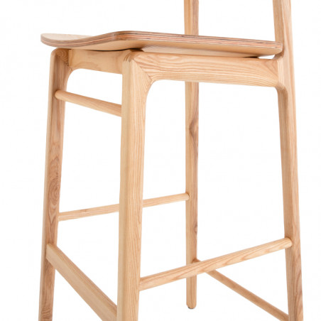 Tabouret Haut Bois avec dossier Boni