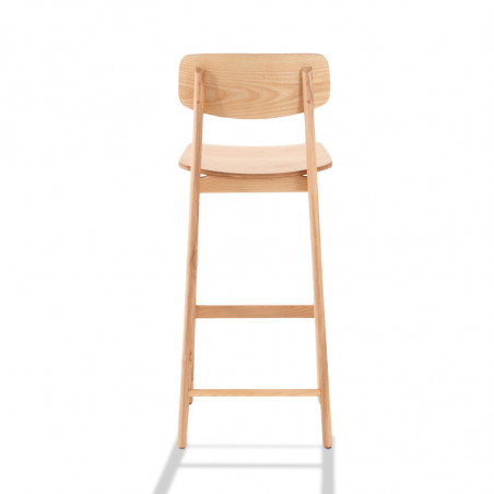 Tabouret Haut Bois avec dossier Boni