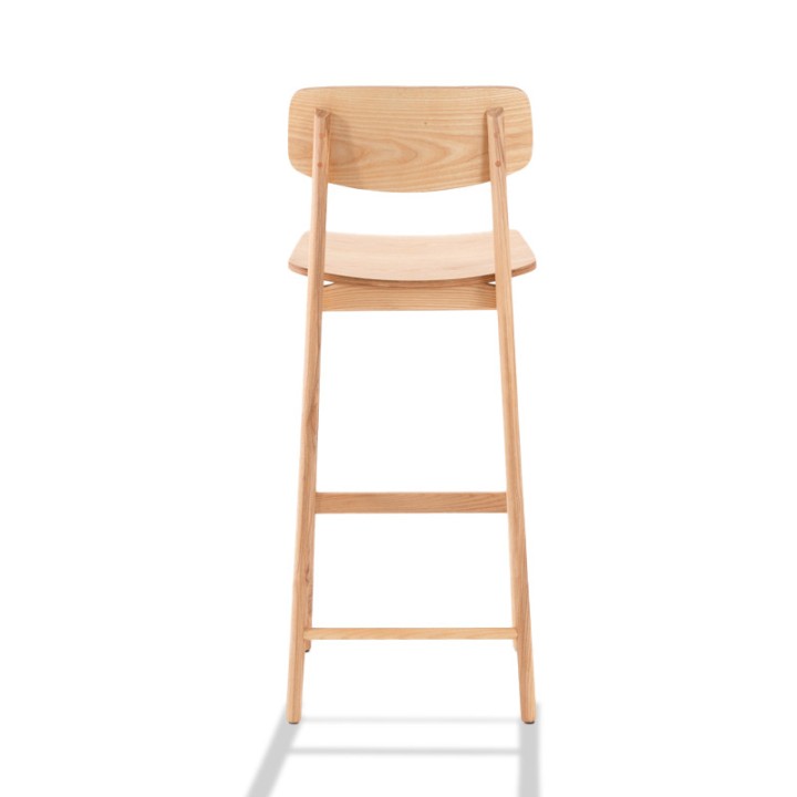 Tabouret  haut en bois avec dossier Boni